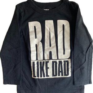 5/$10 | OshKosh B'gosh 3T Boy's Long Sleeve Play Tee Black "rad like dad"